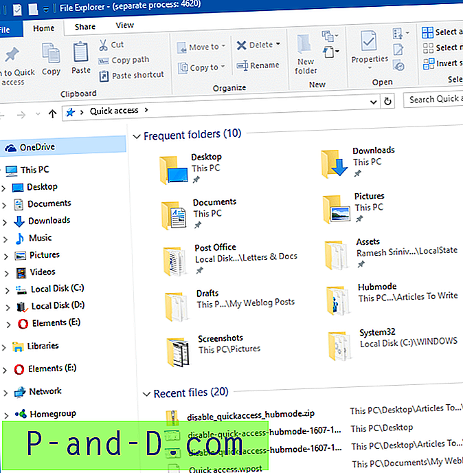 Kustuta hiljutine failide ajalugu skripti abil Windows 10-s