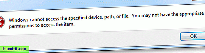 Rettelsesfejl “Windows kan ikke få adgang til den specificerede enhed, sti eller fil” Når du afspiller DVD-film i Windows 7