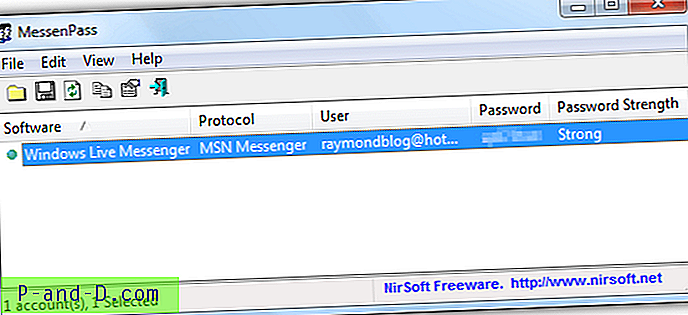 5 työkalua tallennetun Windows Live Messenger -salasanan palauttamiseen