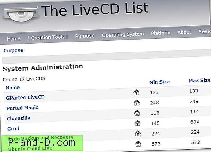 모든 Linux, BSD 및 Windows LiveCD 또는 LiveDVD 목록
