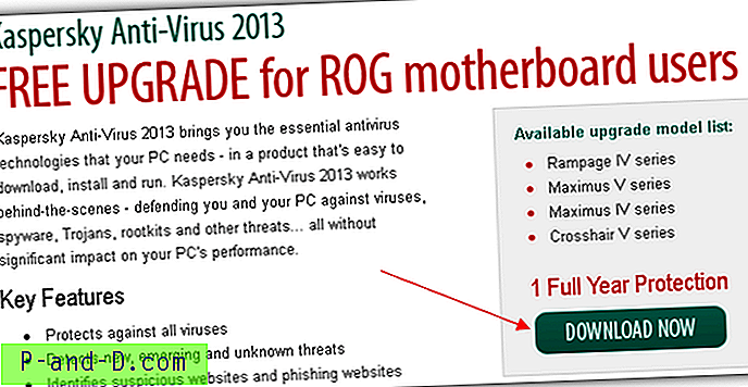 Aktivoi ilmainen Kaspersky Anti-Virus 2013 ROG yhden vuoden lisenssillä