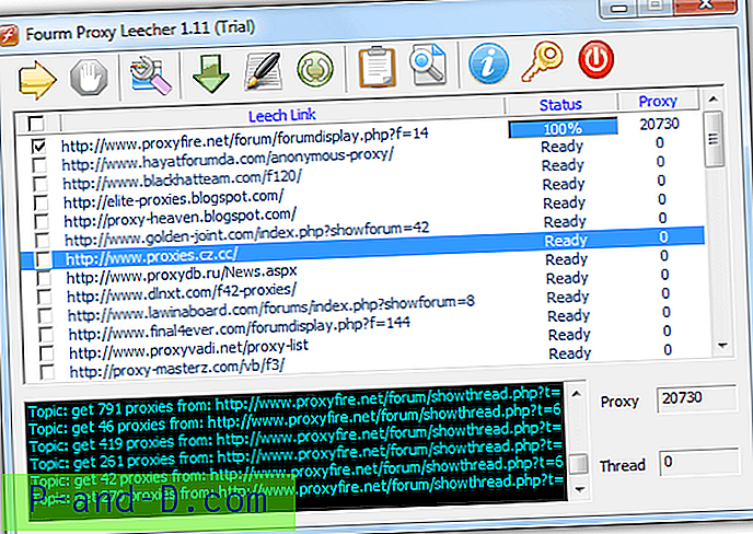 Lengvai Gaukite darbo tarpinių serverių sąrašą naudodamiesi „Proxy Proxy Leecher“