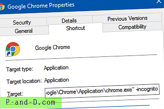 Hvordan starte (alltid) Google Chrome i inkognitomodus som standard?
