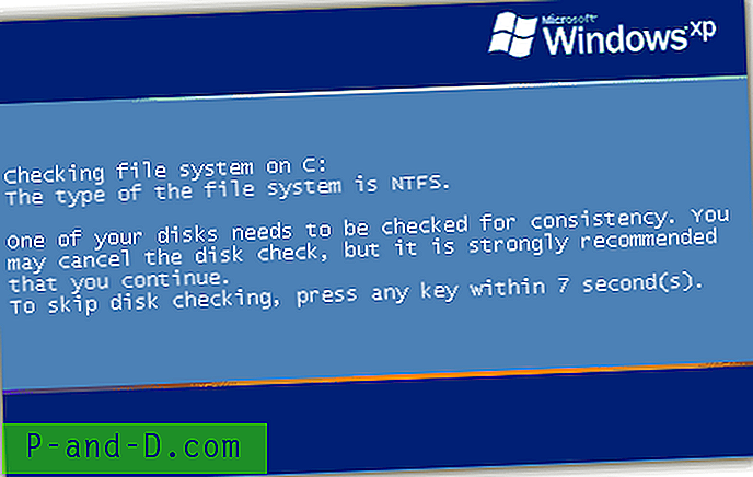 Désactiver ou arrêter CHKDSK automatique au démarrage de Windows