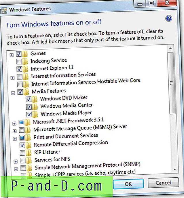 إضافة أو إزالة ميزات Windows عبر موجه الأوامر أو PowerShell