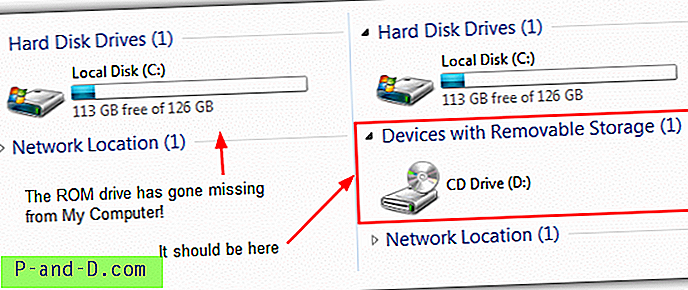 حلول لمحرك أقراص CD / DVD مفقودة من جهاز الكمبيوتر