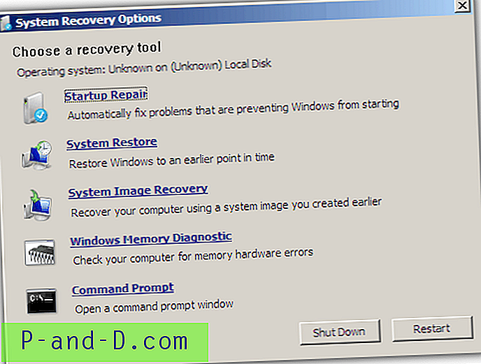 Installere Windows 7 System Recovery Disc på USB Flash Drive